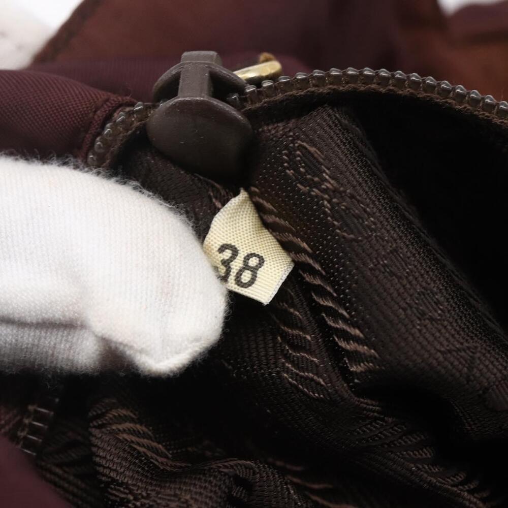 PRADA Chain Tote Bag Nylon Bordeaux Gold Auth ar13821 - Picture 12 of 16
